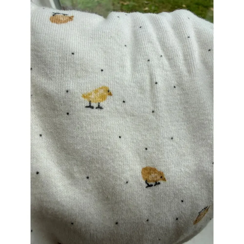 Carter's Baby Chick Print Zip Footed Sleeper Organic Cotton 9M Neutral Pajamas